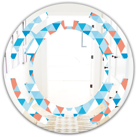 Triangular Retro Design II - Modern Round or Oval Wall Mirror - Space