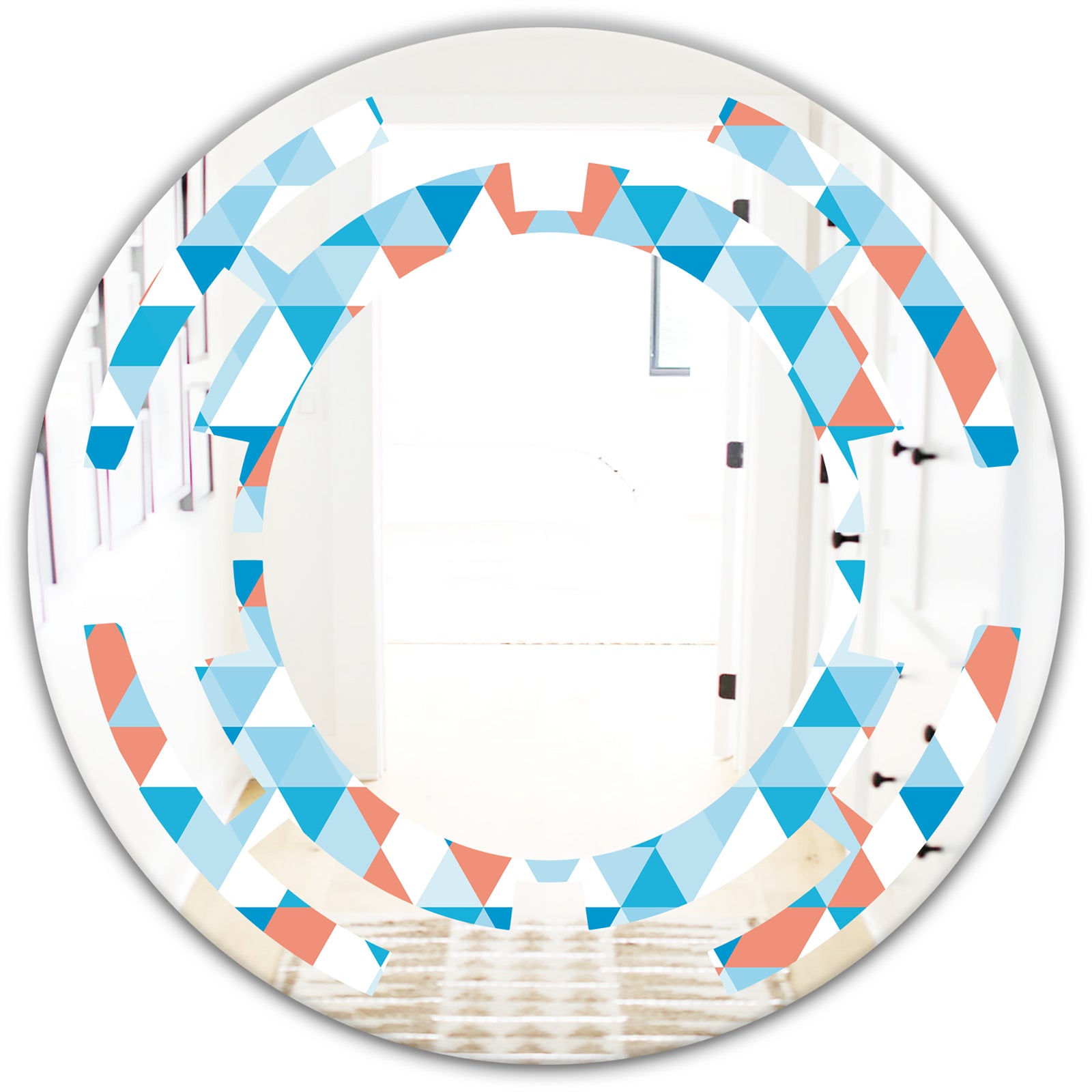 Triangular Retro Design II - Modern Round or Oval Wall Mirror - Space