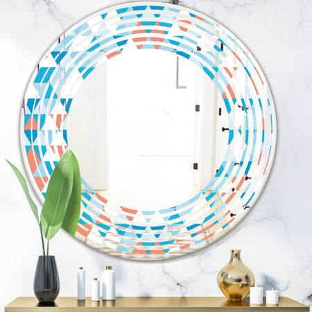 Triangular Retro Design II - Modern Round or Oval Wall Mirror - Wave