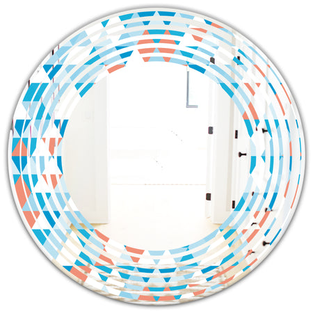 Triangular Retro Design II - Modern Round or Oval Wall Mirror - Wave
