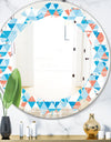 Triangular Retro Design II - Modern Round or Oval Wall Mirror - Leaves
