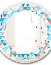 Triangular Retro Design II - Modern Round or Oval Wall Mirror - Leaves