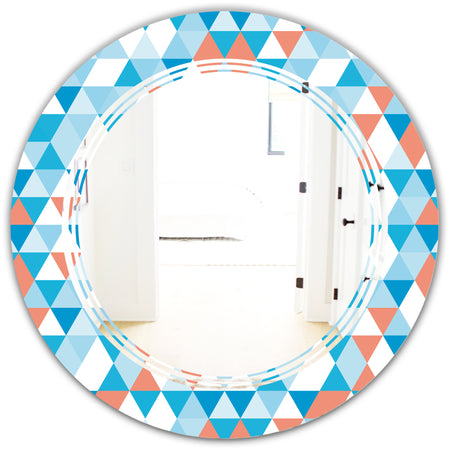 Triangular Retro Design II - Modern Round or Oval Wall Mirror - Triple C