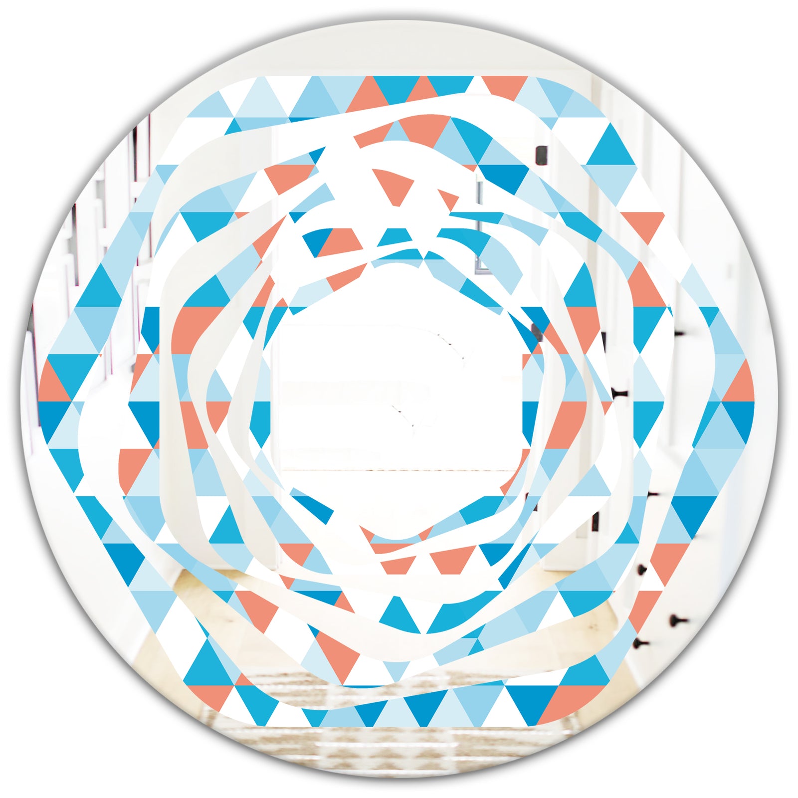 Triangular Retro Design II - Modern Round or Oval Wall Mirror - Whirl