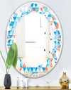 Triangular Retro Design II - Modern Round or Oval Wall Mirror - Leaves