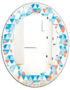 Triangular Retro Design II - Modern Round or Oval Wall Mirror - Leaves