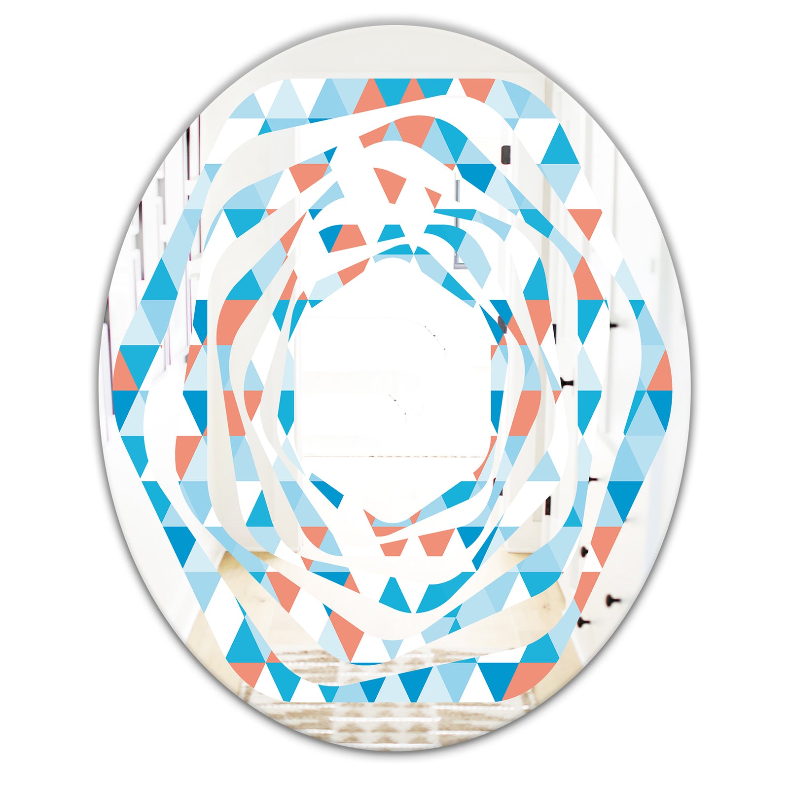 Triangular Retro Design II - Modern Round or Oval Wall Mirror - Whirl