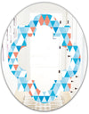 Triangular Retro Design II - Modern Round or Oval Wall Mirror - Quatrefoil