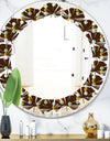 Geometric Mod Dots - Modern Round or Oval Wall Mirror - Leaves