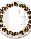 Geometric Mod Dots - Modern Round or Oval Wall Mirror - Leaves