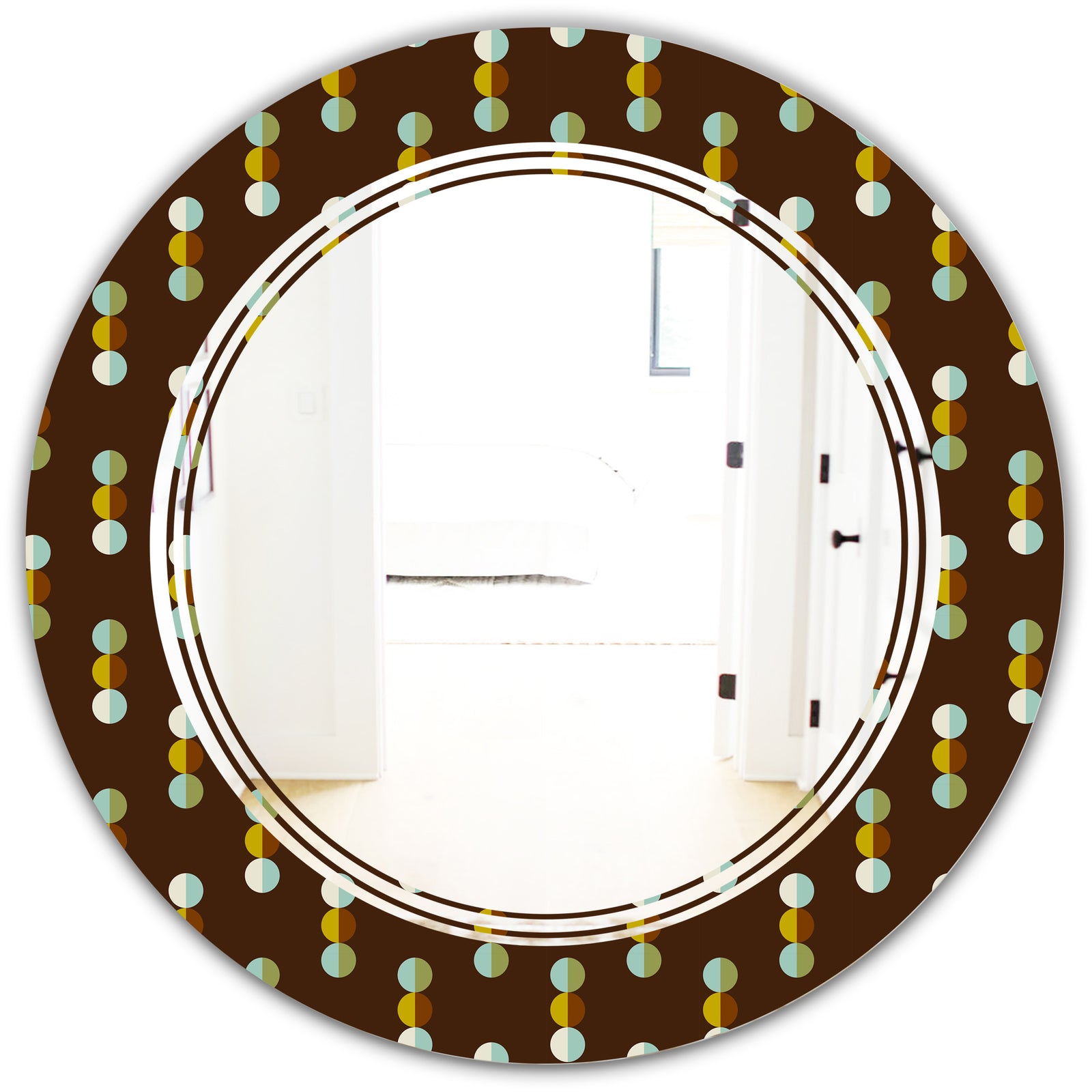 Geometric Mod Dots - Modern Round or Oval Wall Mirror - Triple C