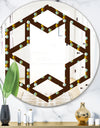 Geometric Mod Dots - Modern Round or Oval Wall Mirror - Hexagon Star