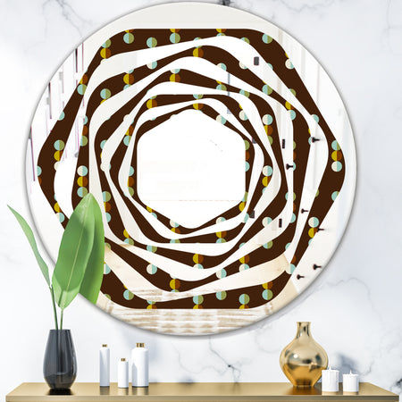 Geometric Mod Dots - Modern Round or Oval Wall Mirror - Whirl