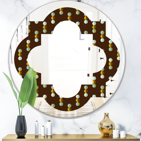 Geometric Mod Dots - Modern Round or Oval Wall Mirror - Quatrefoil