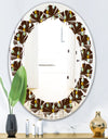 Geometric Mod Dots - Modern Round or Oval Wall Mirror - Leaves