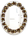 Geometric Mod Dots - Modern Round or Oval Wall Mirror - Leaves