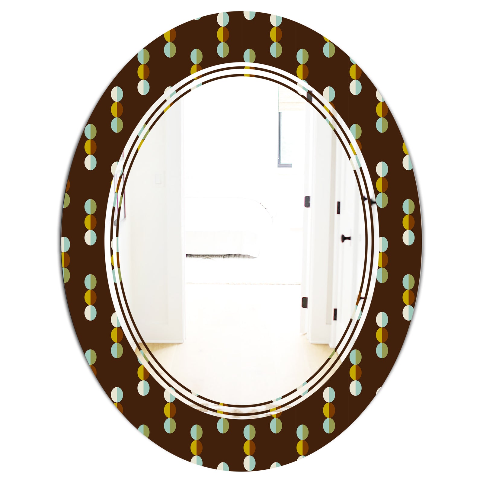 Geometric Mod Dots - Modern Round or Oval Wall Mirror - Triple C
