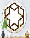 Geometric Mod Dots - Modern Round or Oval Wall Mirror - Hexagon Star