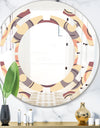 Retro Geometric Pattern - Modern Round or Oval Wall Mirror - Space