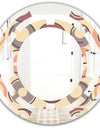 Retro Geometric Pattern - Modern Round or Oval Wall Mirror - Space