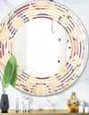 Retro Geometric Pattern - Modern Round or Oval Wall Mirror - Wave