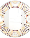 Retro Geometric Pattern - Modern Round or Oval Wall Mirror - Wave