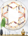 Retro Geometric Pattern - Modern Round or Oval Wall Mirror - Hexagon Star