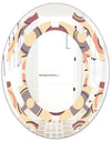 Retro Geometric Pattern - Modern Round or Oval Wall Mirror - Space