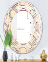 Retro Geometric Pattern - Modern Round or Oval Wall Mirror - Wave