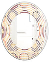 Retro Geometric Pattern - Modern Round or Oval Wall Mirror - Wave