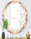 Retro Geometric Pattern - Modern Round or Oval Wall Mirror - Triple C