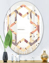 Retro Geometric Pattern - Modern Round or Oval Wall Mirror - Hexagon Star