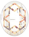 Retro Geometric Pattern - Modern Round or Oval Wall Mirror - Hexagon Star