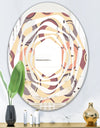 Retro Geometric Pattern - Modern Round or Oval Wall Mirror - Whirl
