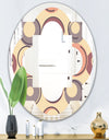 Retro Geometric Pattern - Modern Round or Oval Wall Mirror - Quatrefoil
