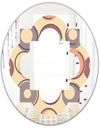 Retro Geometric Pattern - Modern Round or Oval Wall Mirror - Quatrefoil