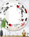 Paris Eiffel Red Hearts II - Cottage Round or Oval Wall Mirror - Space