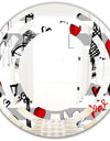 Paris Eiffel Red Hearts II - Cottage Round or Oval Wall Mirror - Space