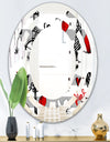 Paris Eiffel Red Hearts II - Cottage Round or Oval Wall Mirror - Space