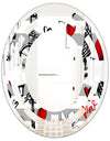 Paris Eiffel Red Hearts II - Cottage Round or Oval Wall Mirror - Space