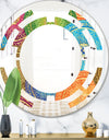 Circular Retro Design IV - Modern Round or Oval Wall Mirror - Space