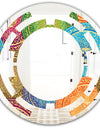 Circular Retro Design IV - Modern Round or Oval Wall Mirror - Space