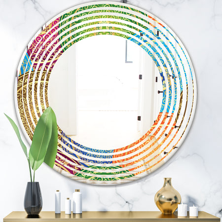 Circular Retro Design IV - Modern Round or Oval Wall Mirror - Wave