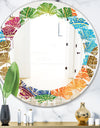 Circular Retro Design IV - Modern Round or Oval Wall Mirror - Leaves