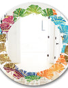 Circular Retro Design IV - Modern Round or Oval Wall Mirror - Leaves