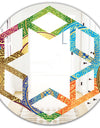 Circular Retro Design IV - Modern Round or Oval Wall Mirror - Hexagon Star