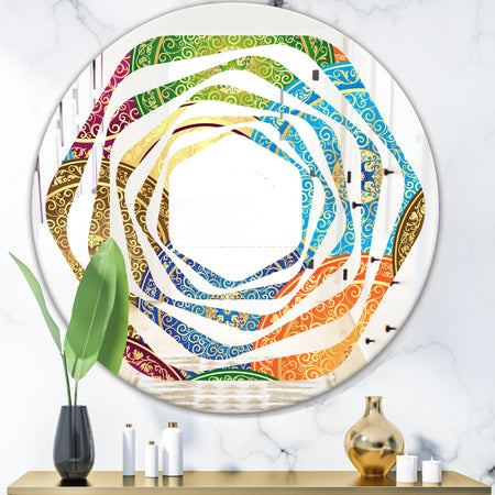 Circular Retro Design IV - Modern Round or Oval Wall Mirror - Whirl