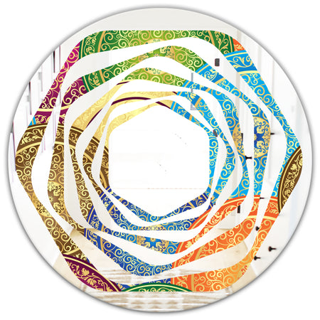 Circular Retro Design IV - Modern Round or Oval Wall Mirror - Whirl