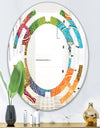Circular Retro Design IV - Modern Round or Oval Wall Mirror - Space