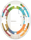 Circular Retro Design IV - Modern Round or Oval Wall Mirror - Space